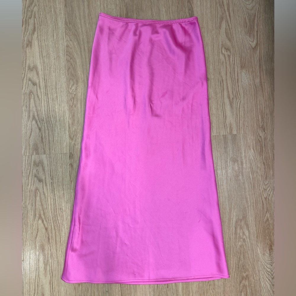 Topshop pink silk Maxi skirt size US 6
